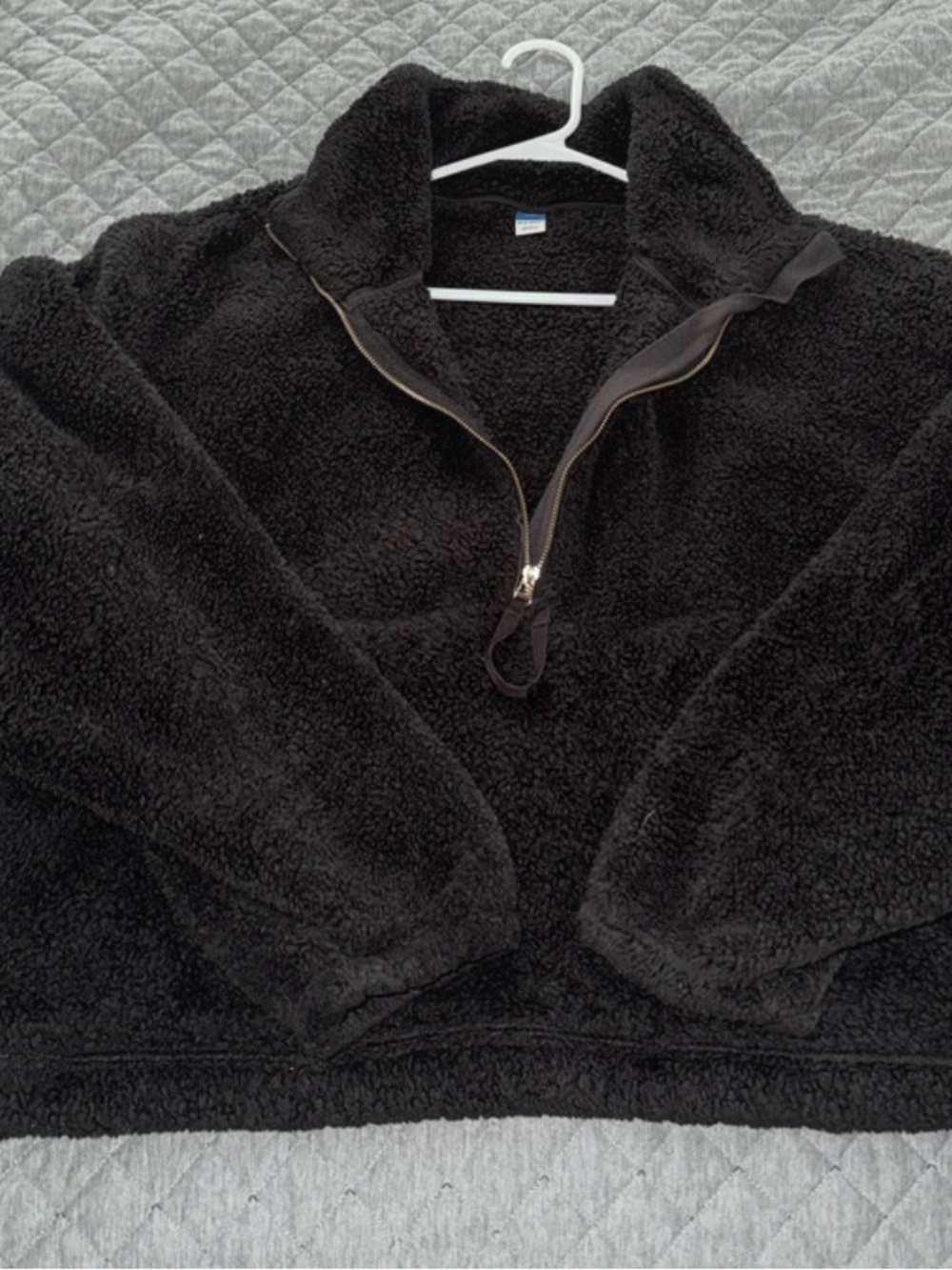 Women’s Black Sherpa Quarter-Zip Pullover Sweater XXL Old Navy